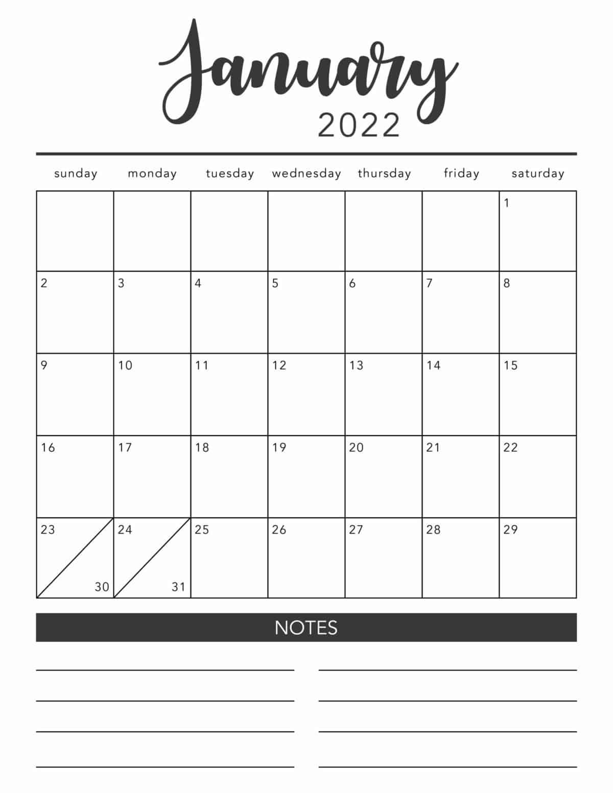 Free 2022 Printable Calendar Template (2 Colors!) - I  Calendar Template 2022 Goodnotes