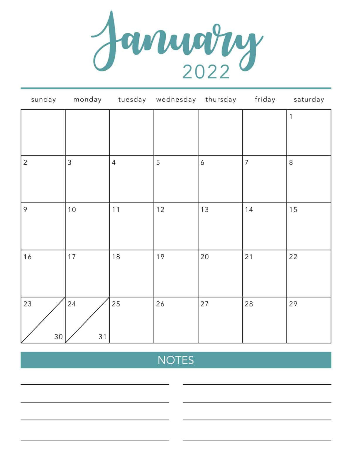 Printable Calendar 2022 Template Calendar Design