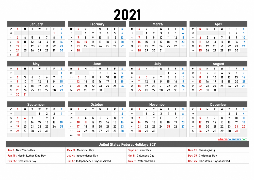Free 2022 Printable Yearly Calendar | Free Resume Templates  2022 Attendance Calendar Template Free