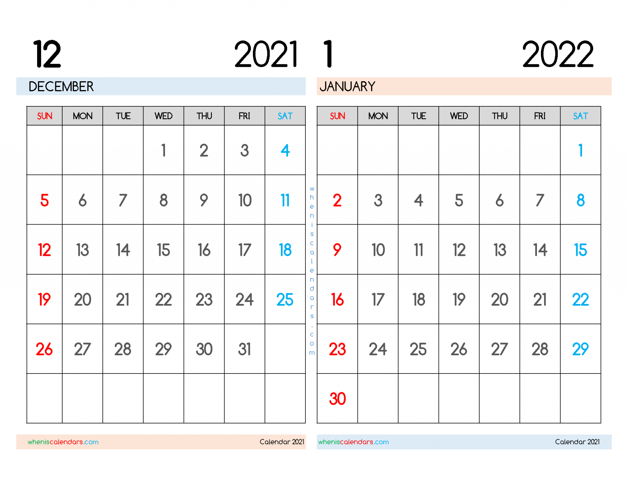 Free December 2021 January 2022 Calendar Printable Pdf  December 2022 January 2022 Calendar Printable