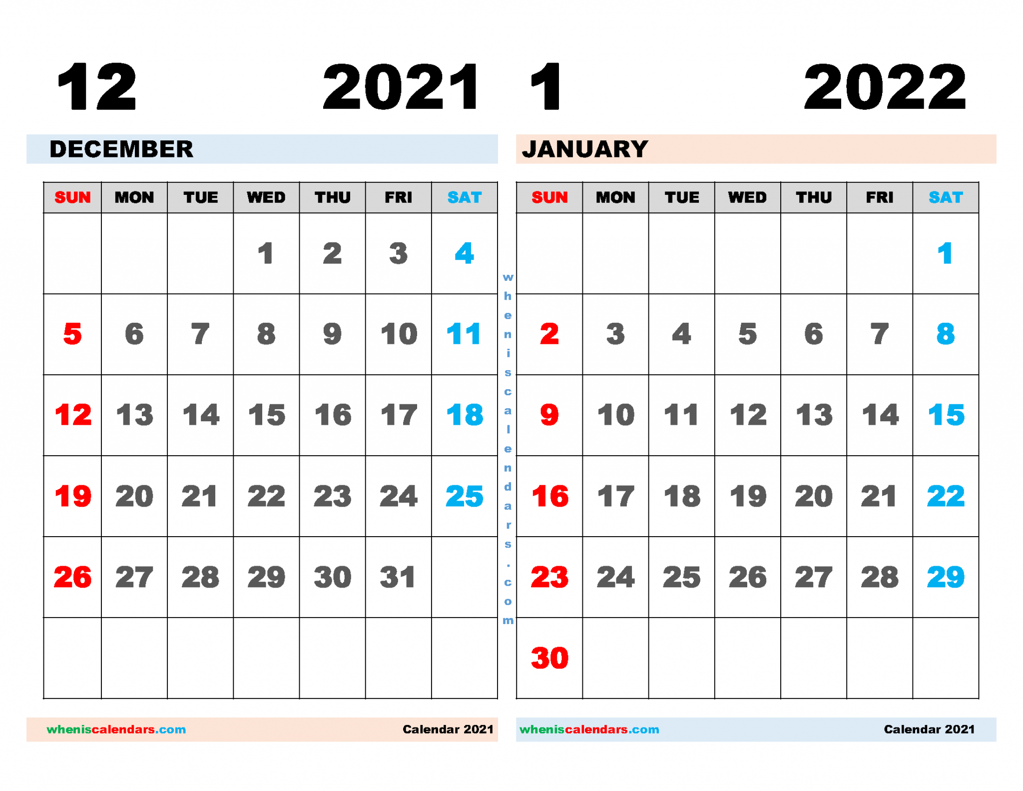 Free December 2021 January 2022 Calendar Printable Pdf  December 2022 January 2022 Calendar Printable