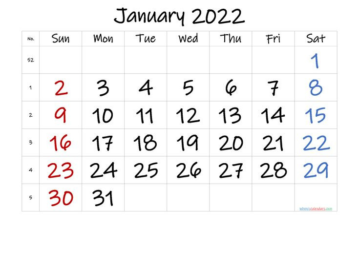 Free January 2022 Calendar [Free Premium] | Calendar  December 2022 And January 2022 Calendar Word