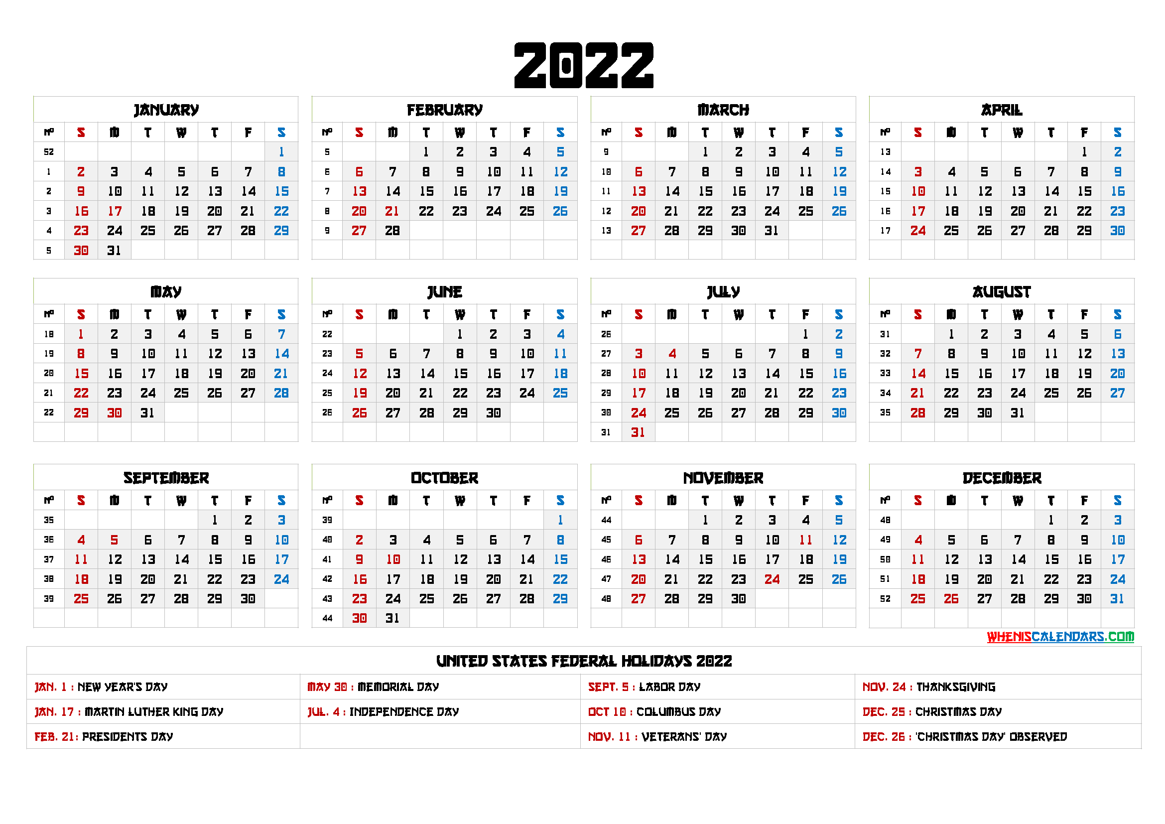 Free Printable 2022 Calendar Templates - 6 Templates  Leave Calendar For 2022