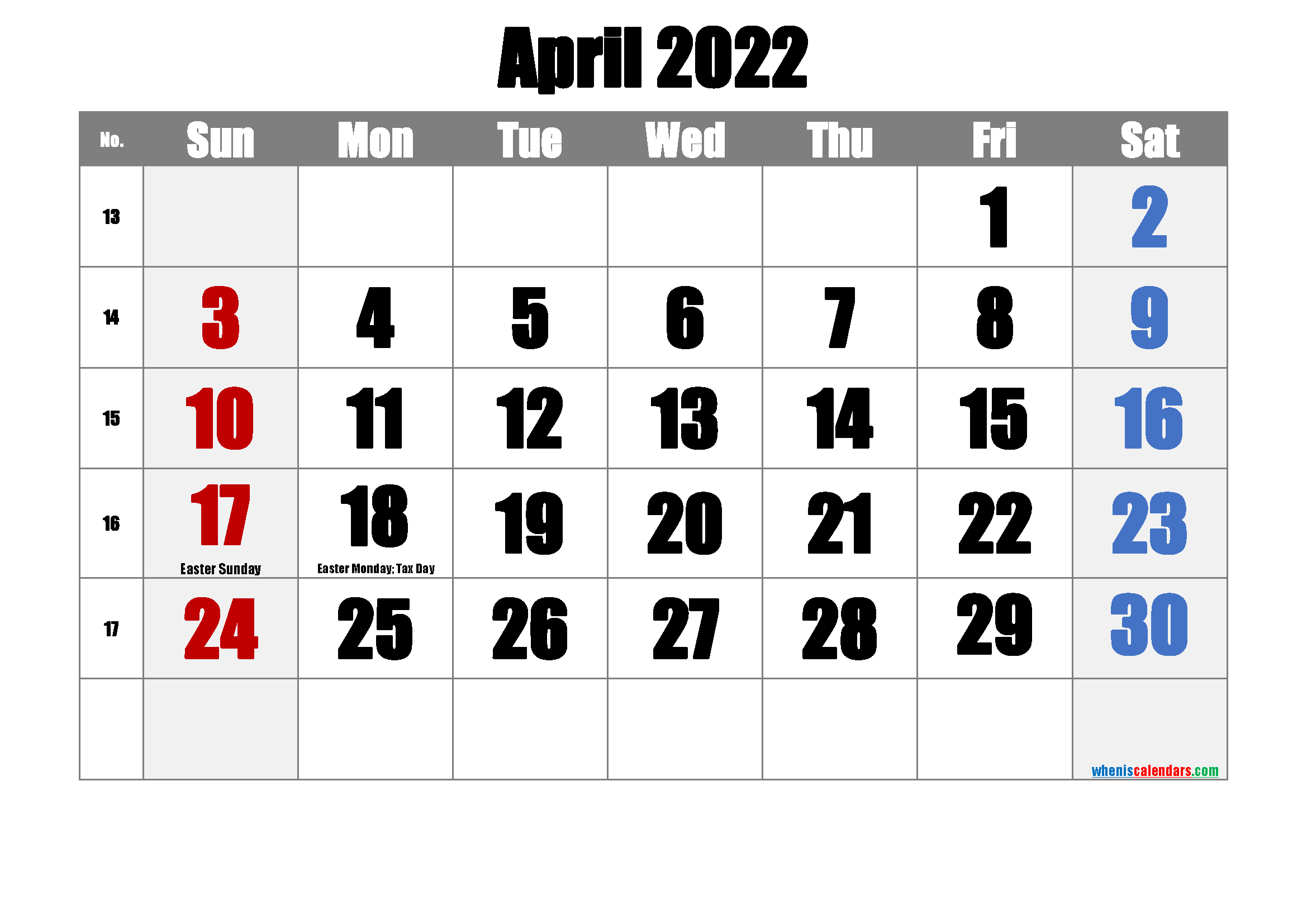 Free Printable April 2021 Calendar With Holidays - Free  Calendar Jan To April 2022