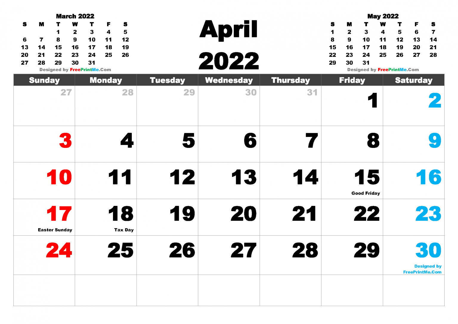 Free Printable April 2022 Calendar Pdf Png Image  Calendar For April 2022 With Holidays