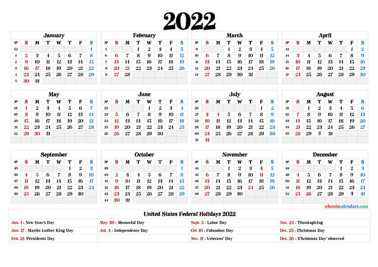 Free Printable Calendar 2022 - 6 Templates | Printable  Free Calendar Design Template 2022