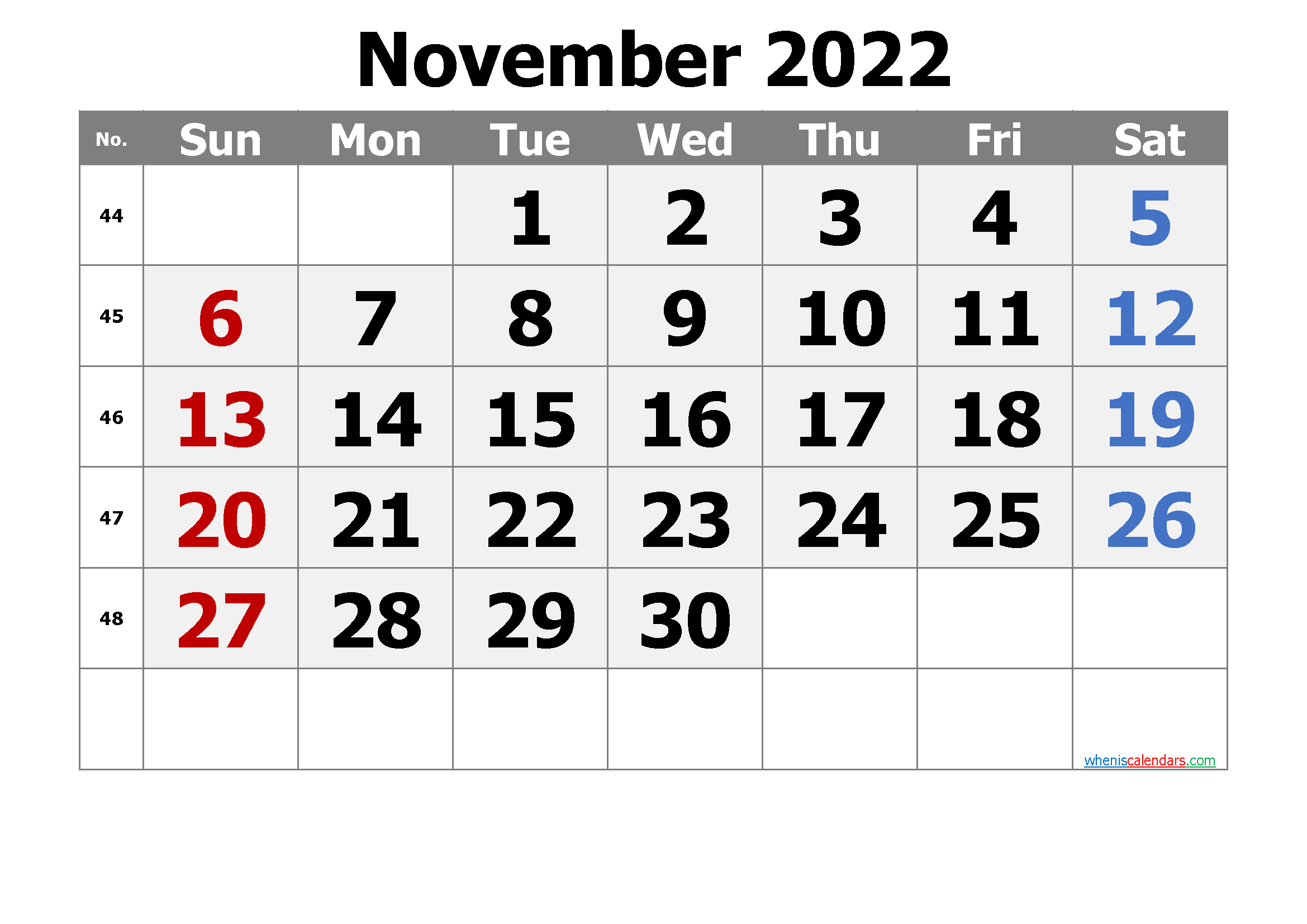 Free Printable Calendar November 2021 2022 And 2023  November 2022 - June 2022 Calendar