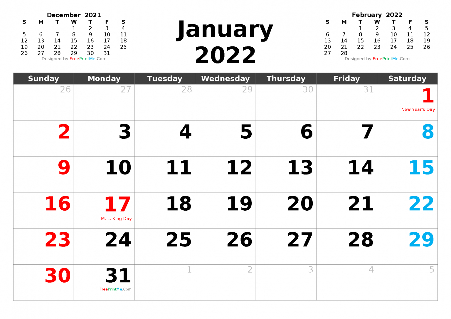 Dec Jan Calendar 2022 - Template Calendar Design