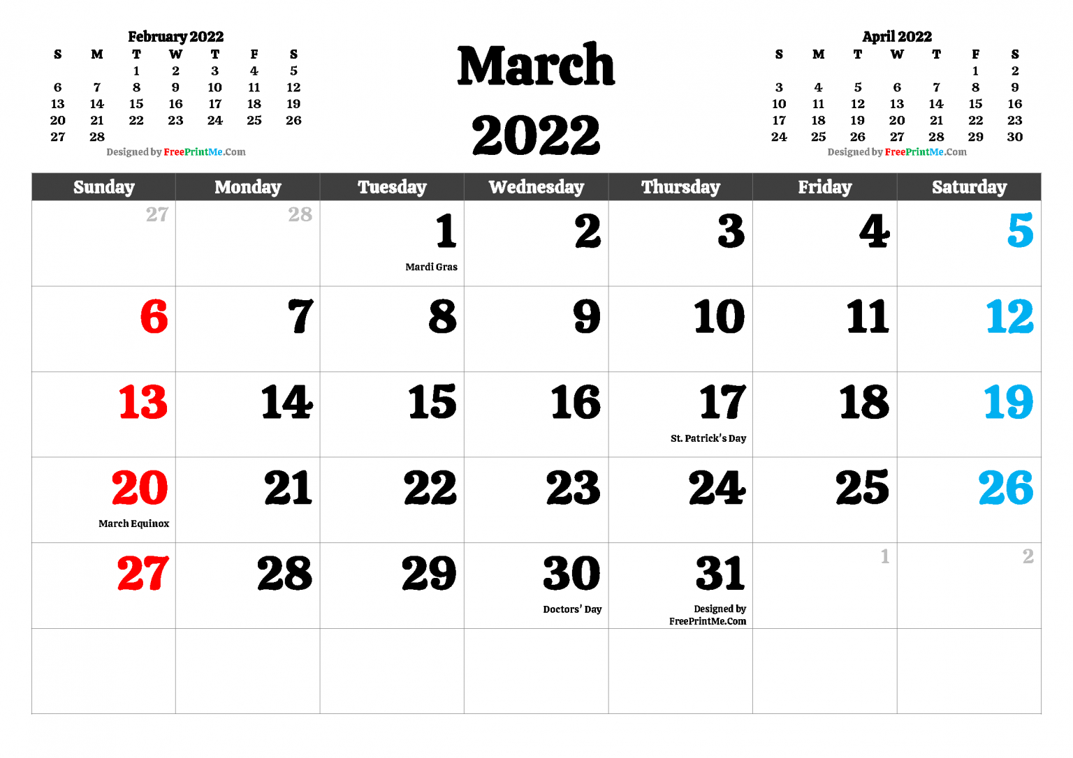 Free Printable March 2022 Calendar Pdf And Image  Printable Calendar 2022 Usa