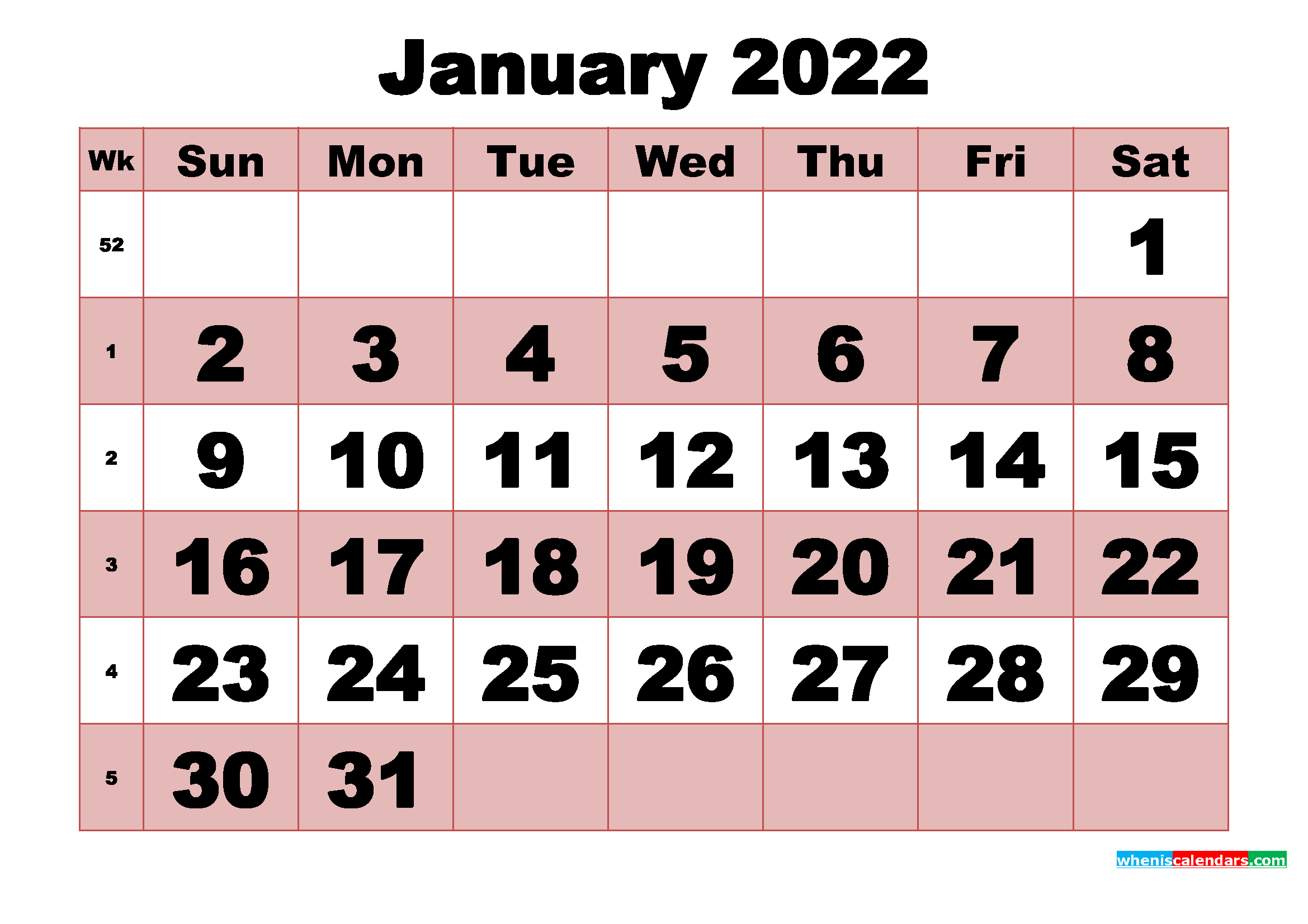 Free Printable Monthly Calendar January 2022  2022 Calendar Printable May