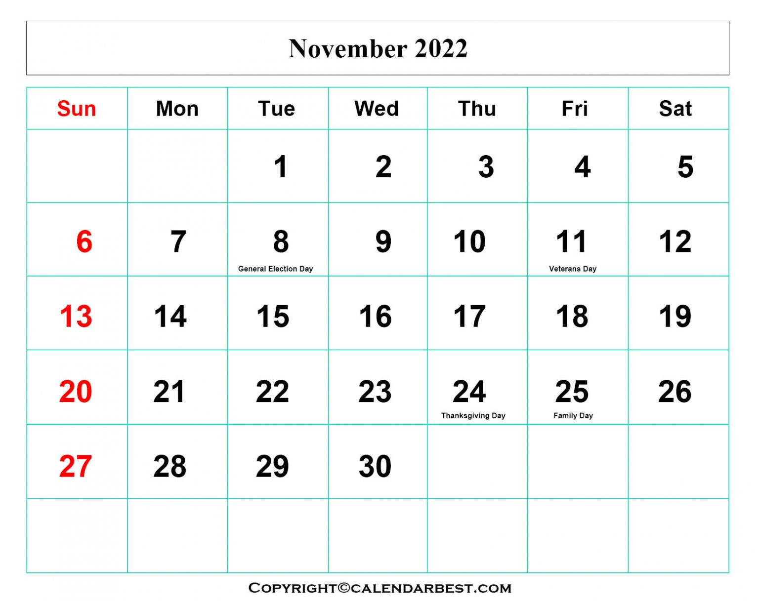 November 2022 - June 2022 Calendar - Template Calendar Design