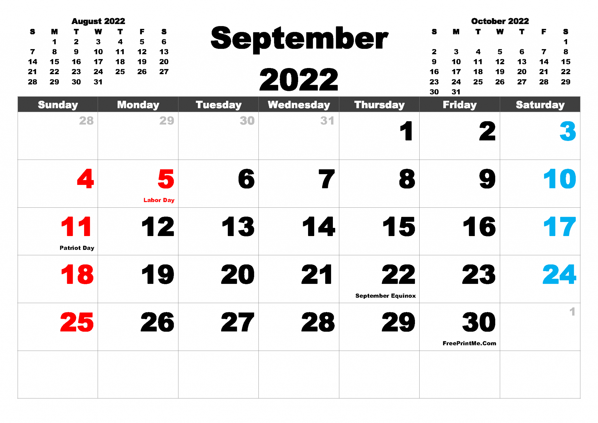Free Printable September 2022 Calendar Pdf Png Image  Large Printable Calendar 2022