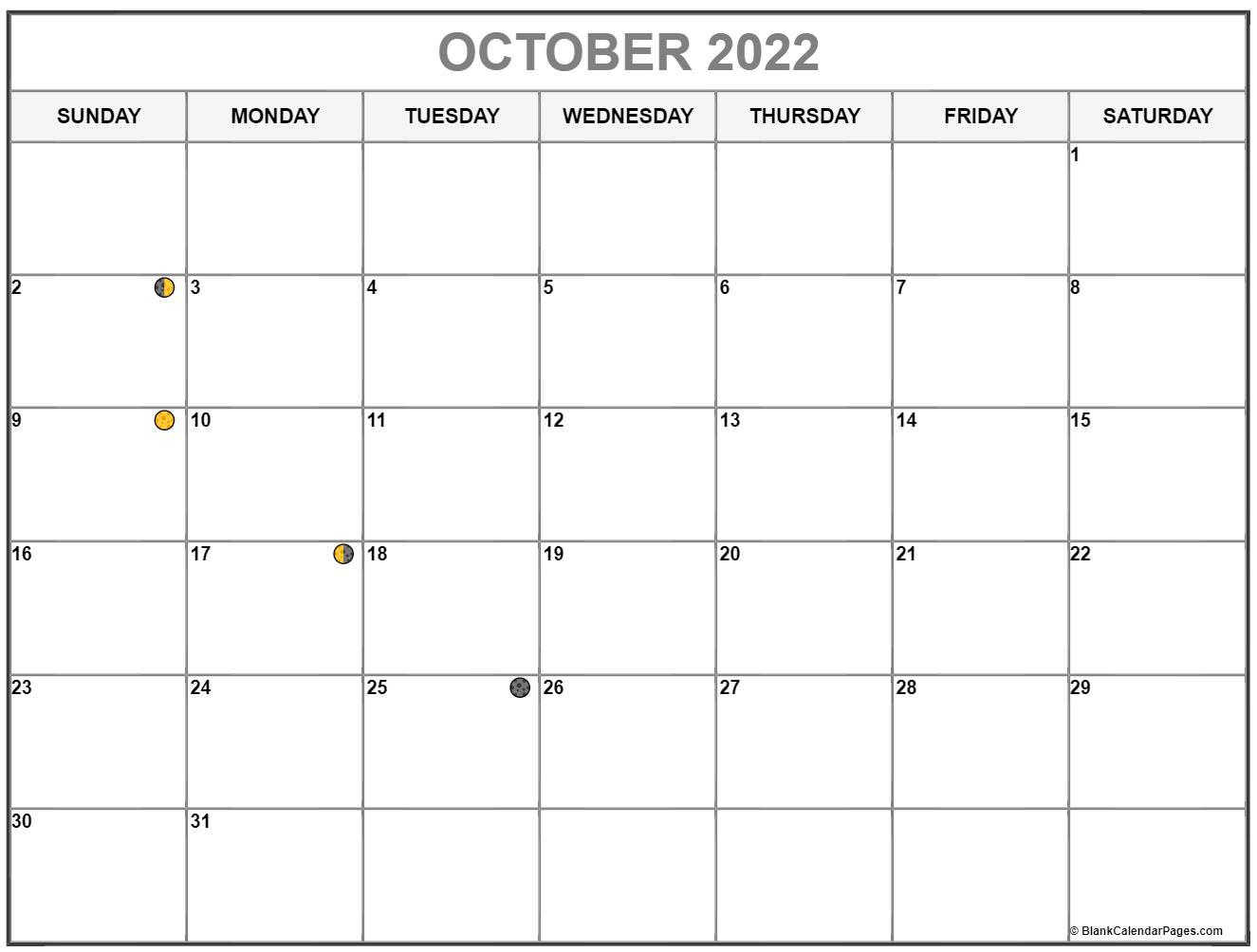 Full Moon Calendar October 2022 - October Calendar 2022  Full Moon Calendar 2022 Missouri