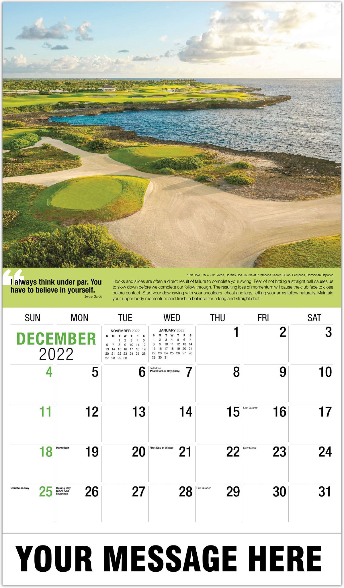 Golf Tips - 2022 Promotional Calendar - Wall Calendars  Light The World 2022 Calendar Zoo