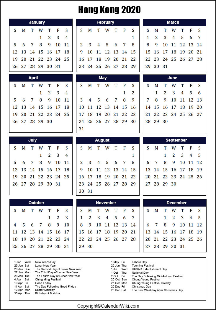 Hong Kong Holiday Calendar 2022 | October 2022 Calendar  Calendar 2022 Government Holidays