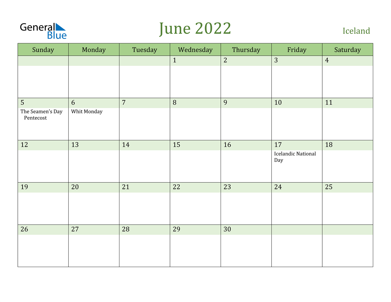 Iceland Calendar June 2022 - October Calendar 2022  Lunar Calendar June 2022