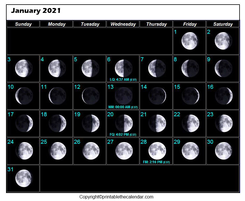 January 2021 Full Moon Calendar | Printable The Calendar  Full Moon Calendar 2022 Missouri