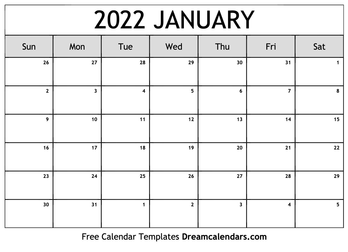 January 2022 Calendar | Free Blank Printable Templates  January To June 2022 Printable Calendar