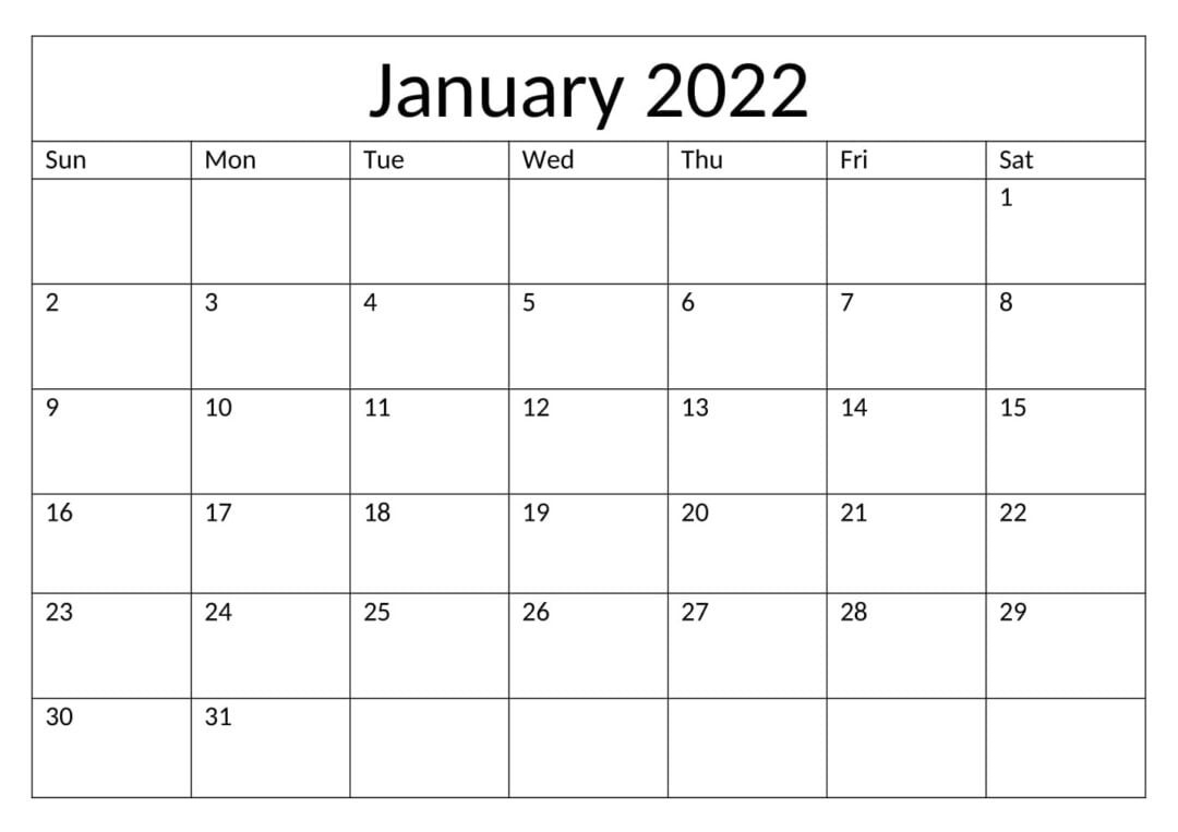 January 2022 Calendar Templates - Thecalendarpedia  October 2022 To January 2022 Calendar