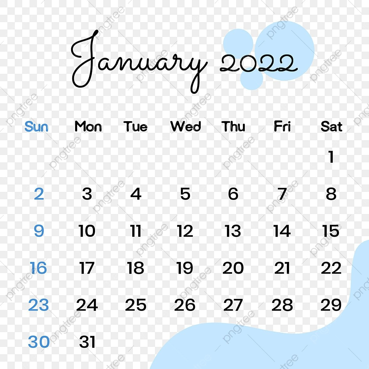January 2022 Calendar With Blue Aesthetic Abstract  Printable Calendar 2022 Aesthetic