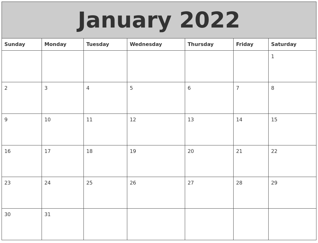 January 2022 My Calendar  Dec And Jan 2022 Calendar