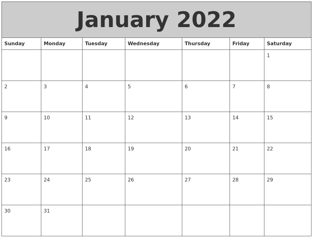 January 2022 My Calendar  December 2022 January 2022 Calendar Printable