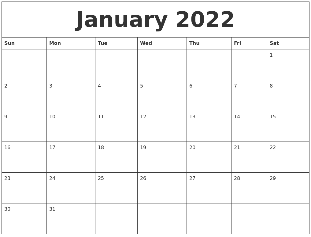 January 2022 Printable December Calendar  December January February 2022 Calendar