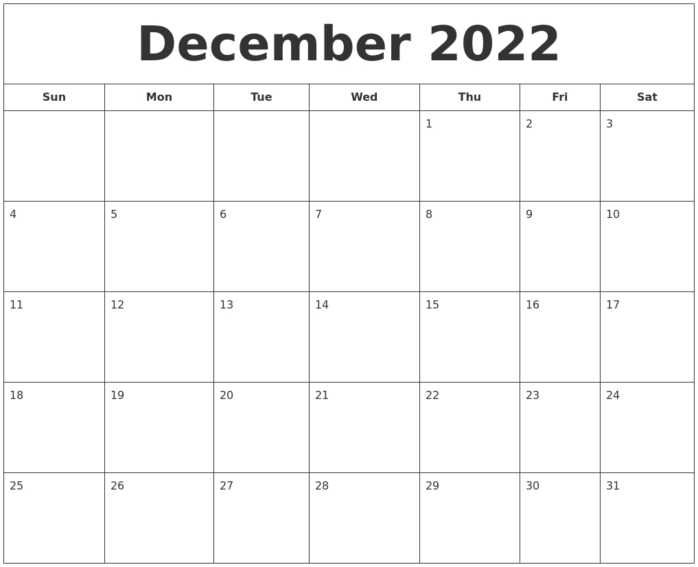 January 2023 Free Calendar  Dec And Jan 2022 Calendar