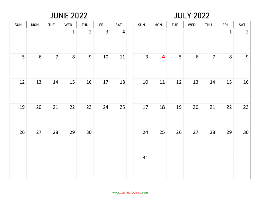 July 2022 June 2022 Calendar - Blank Calendar Printable  Lunar Calendar 2022 June