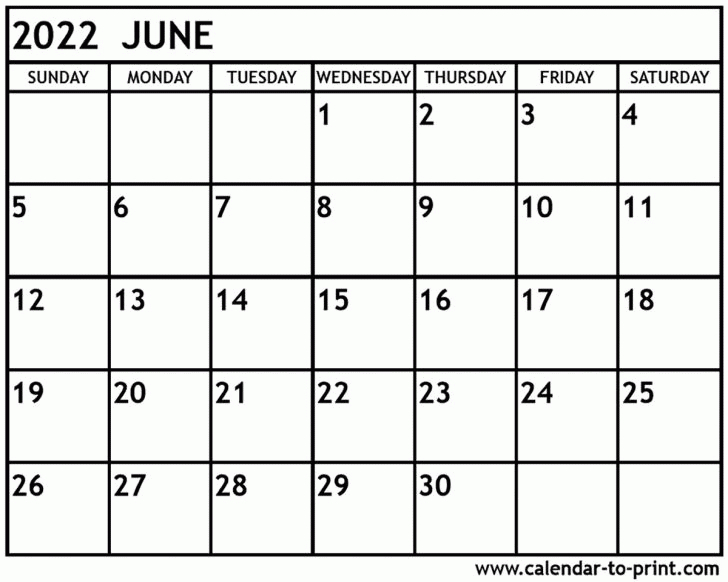 June 2022 Calendar Printable | Free Printable Calendar Monthly  June Free Printable Calendar 2022