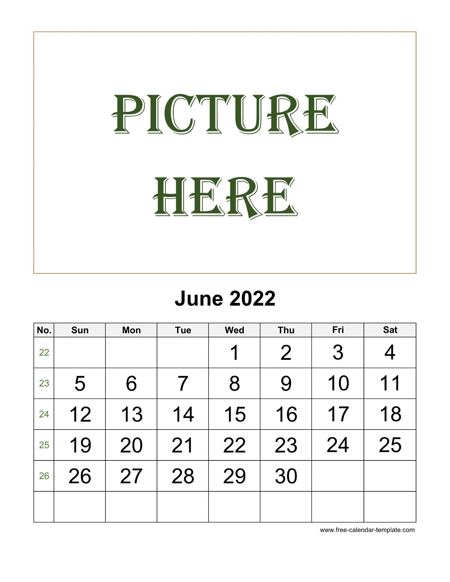 June 2022 Free Calendar Tempplate | Free-Calendar-Template  June 2022 Calendar Printable