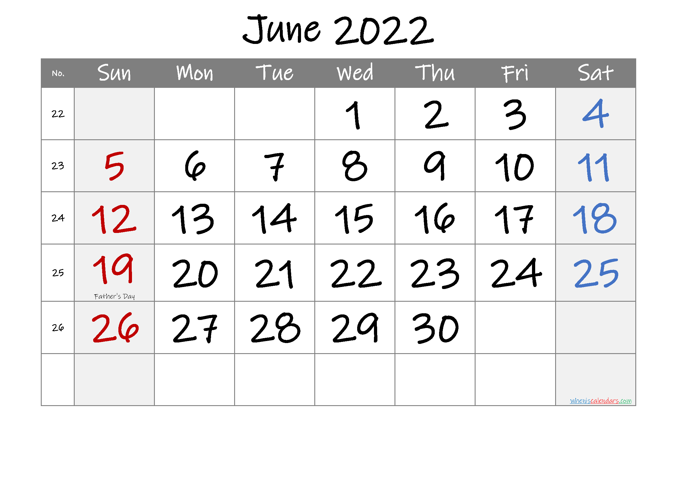 June 2022 Free Printable Calendar With Holidays-Template  Calendar Jan To June 2022