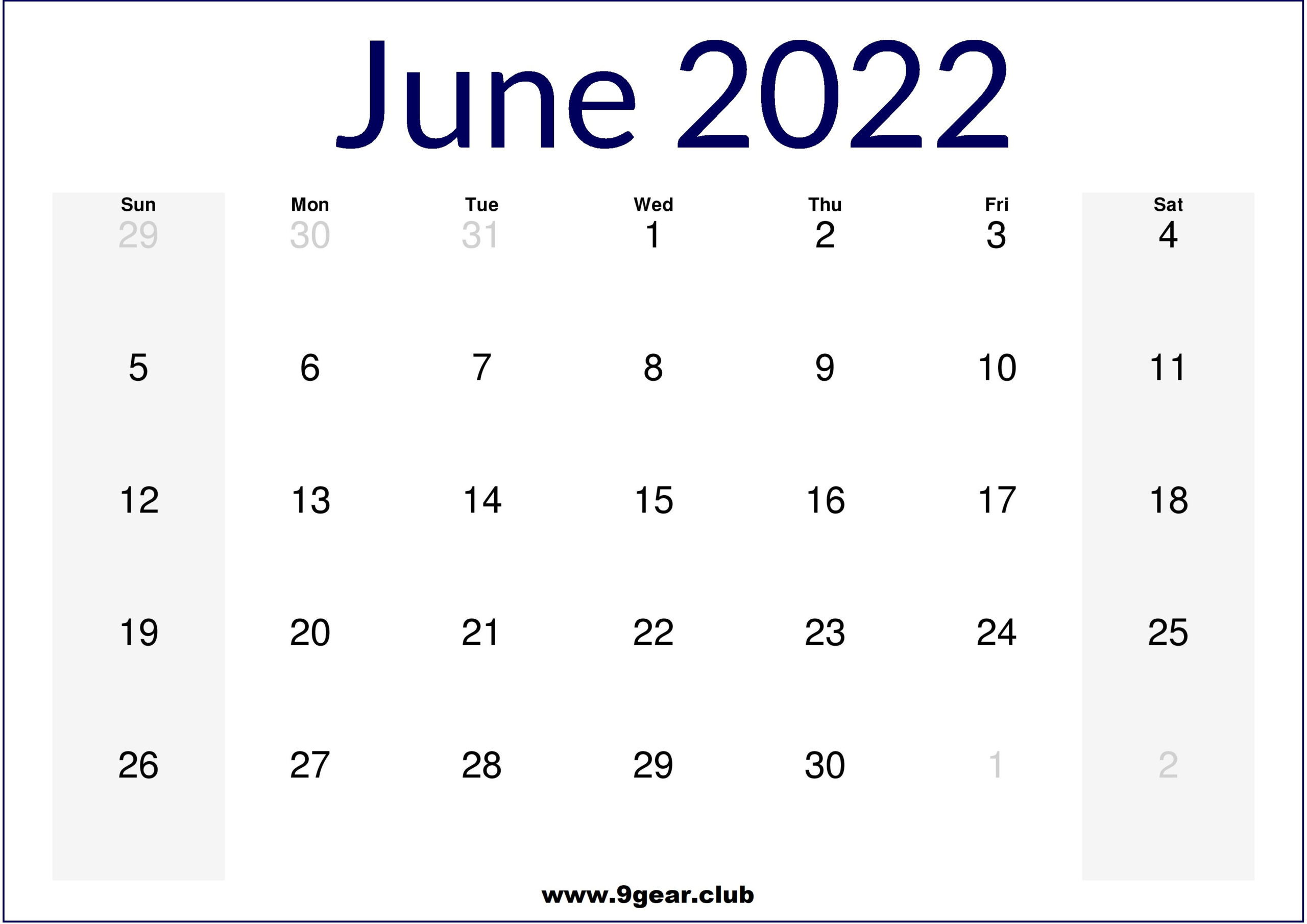 June 2022 Us Calendar Printable - Printable Calendars 2022  Free Printable Calendar 2022 June