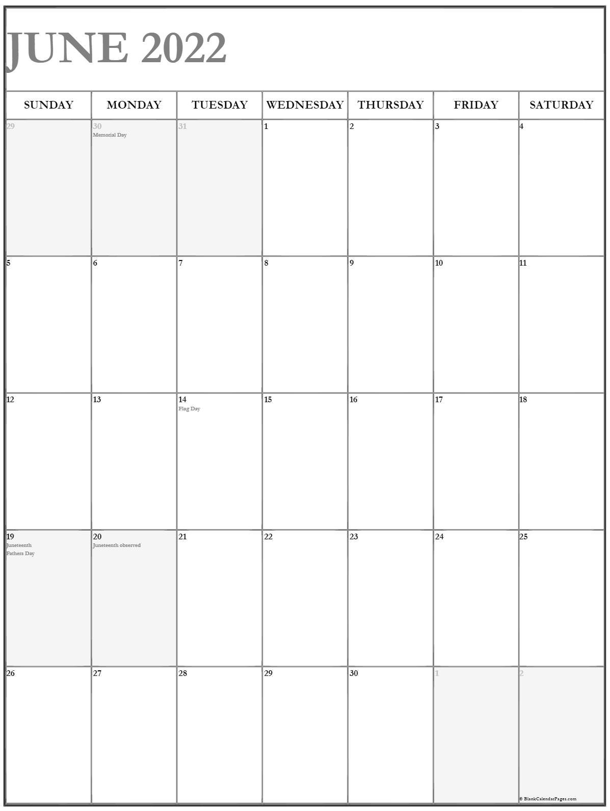 June 2022 Vertical Calendar | Portrait  Printable Calendar January To June 2022