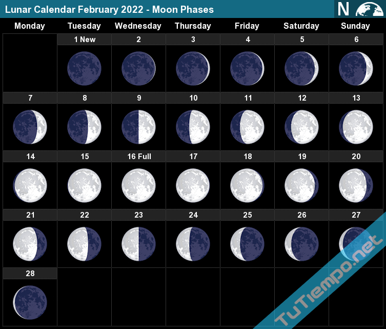 Lunar Calendar February 2022 Moon Phases | 2021 Printable  June 2022 Full Moon Calendar