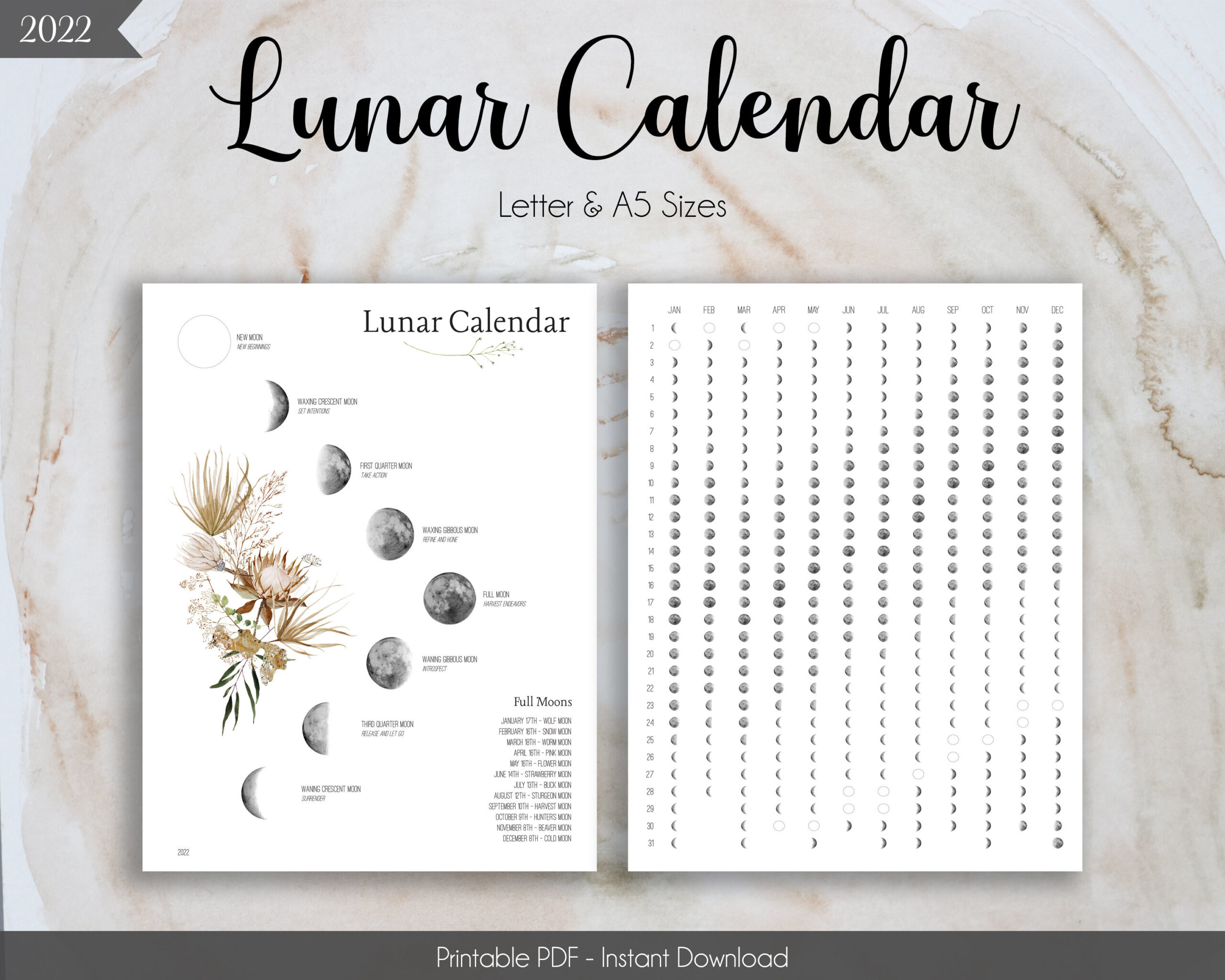 Full Moon Calendar 2022 Moongiant Template Calendar Design