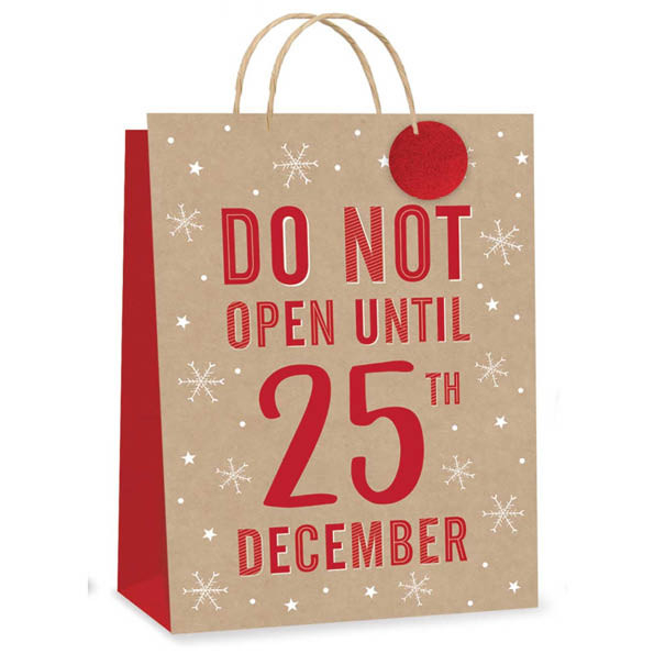 Luxury 25Th Dec Kraft Gift Bags - Med | Risus Wholesale  Fidget Advent Calendar Bulk