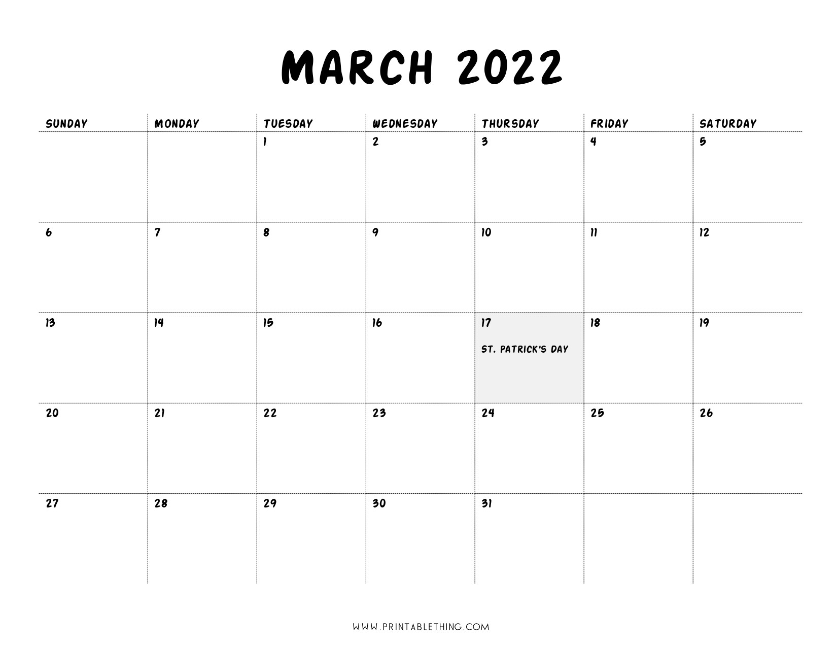 March 2022 Calendar Printable, Pdf, Us Holidays, Blank  April 2022 To March 2022 Calendar
