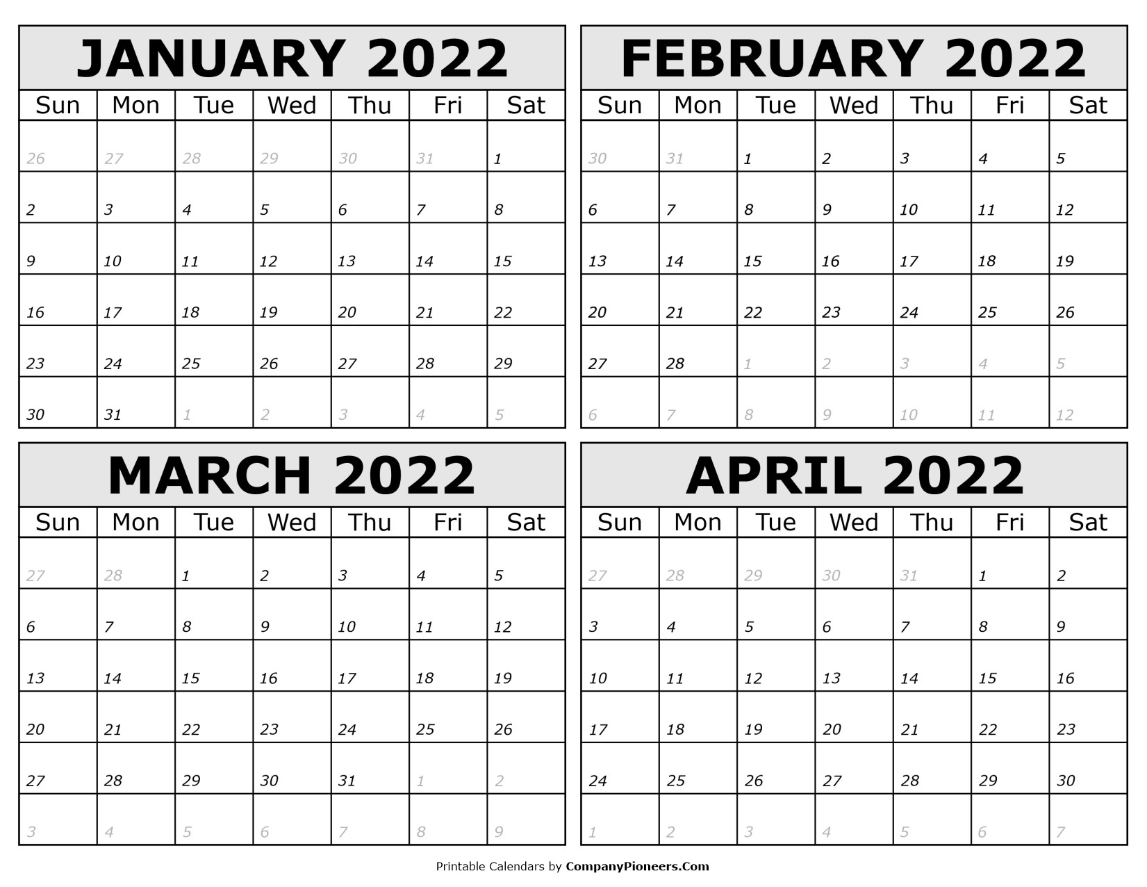 March-April 2022 Calendar - April 2022 Calendar  April 2022 To March 2022 Calendar