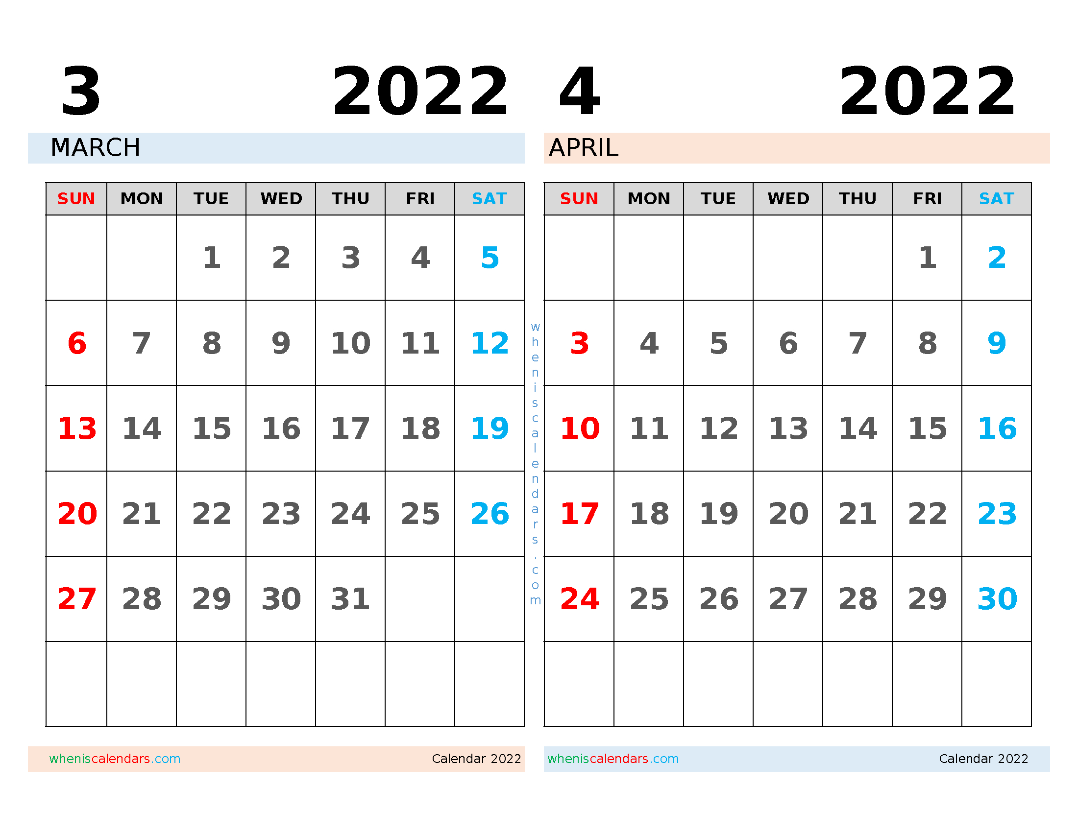 March-April 2022 Calendar - April 2022 Calendar  March To April 2022 Calendar