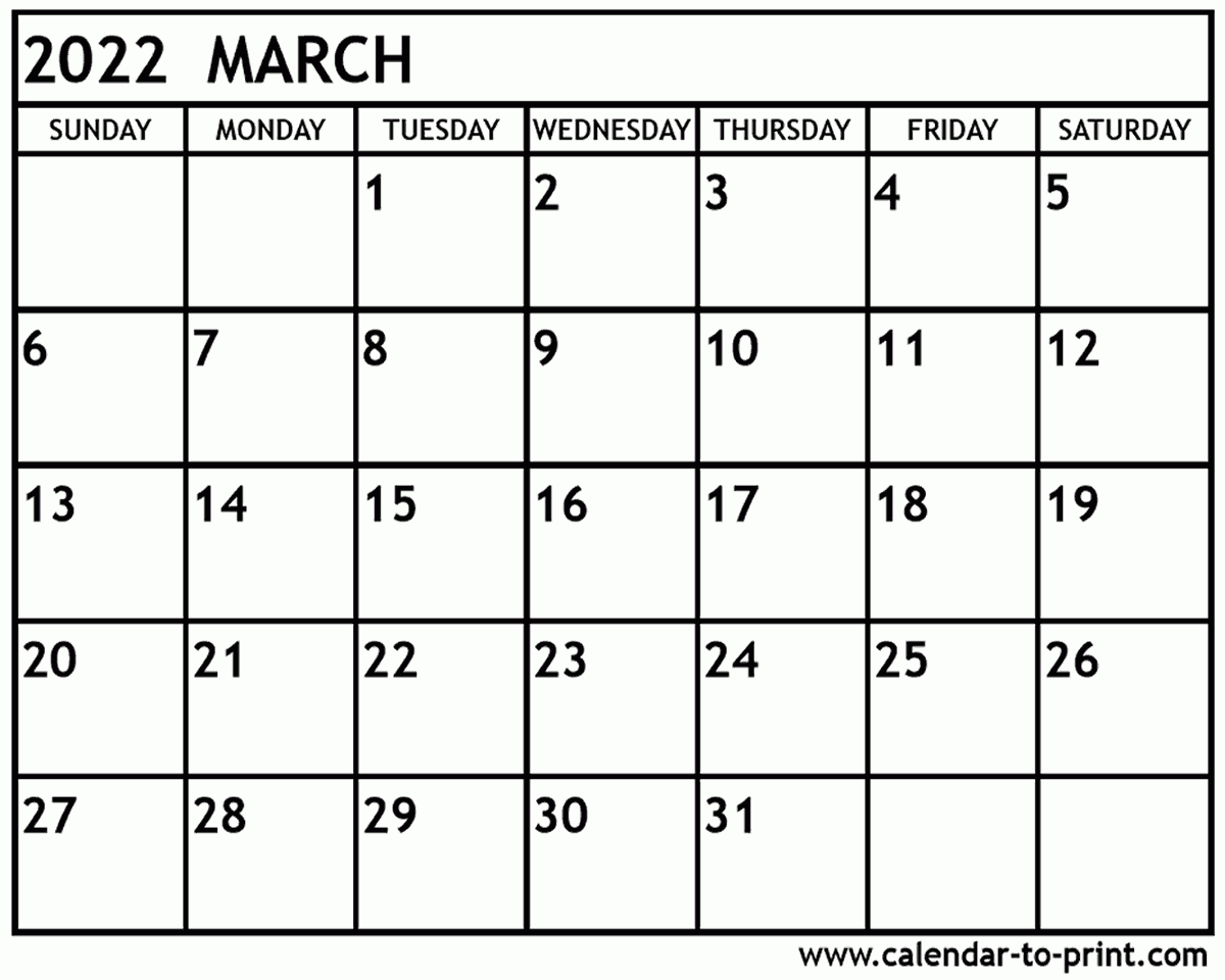 March-April 2022 Calendar - April 2022 Calendar  Printable April 2022 To March 2022 Calendar