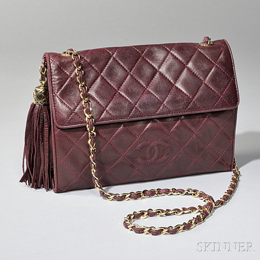 Maroon Chanel Quilted Lambskin Shoulder Bag 2772T, 1619  Chanel Advent Calendar Dust Bag