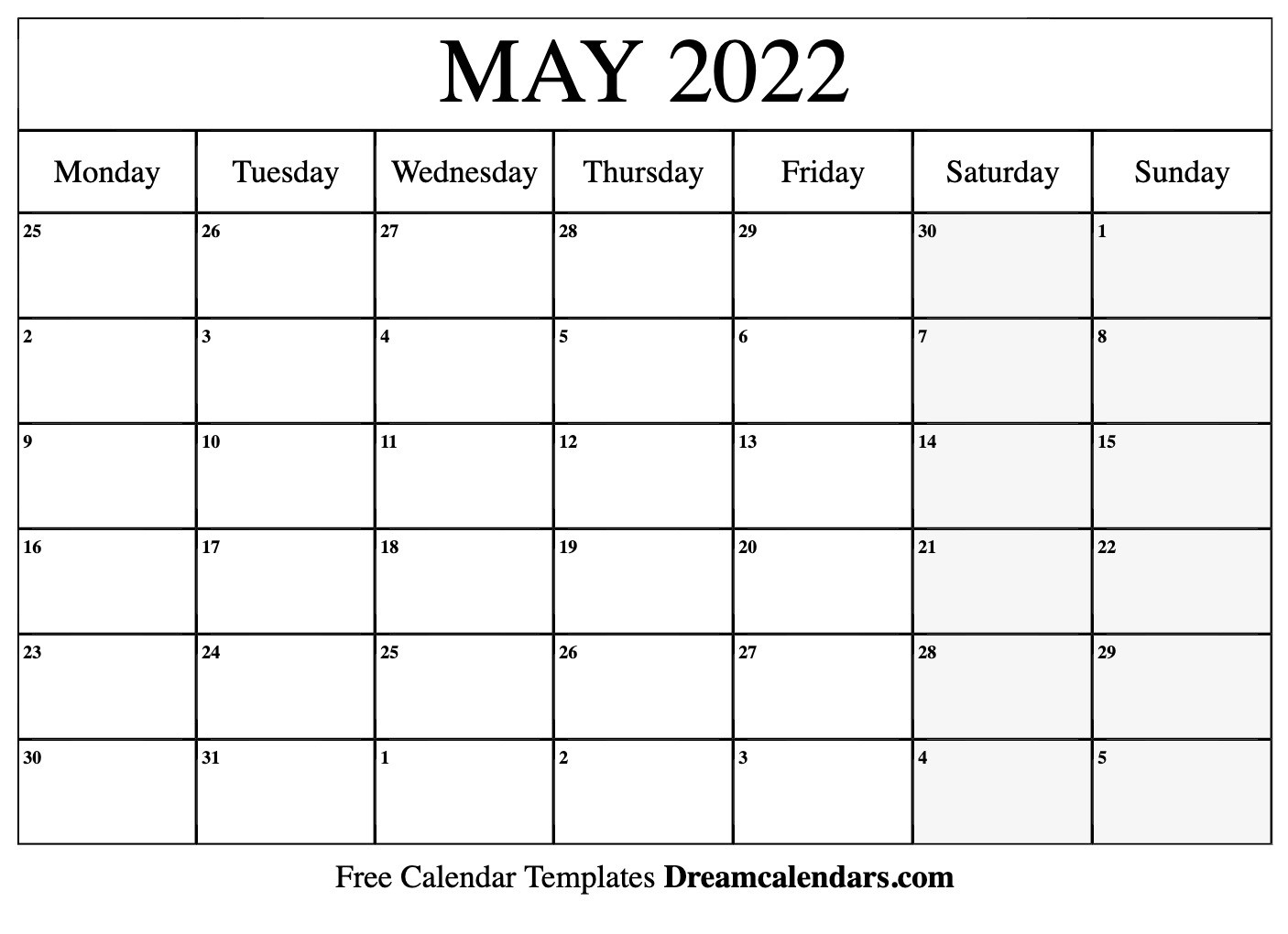 May 2022 Calendar | Free Blank Printable Templates  2022 Calendar Printable Wiki