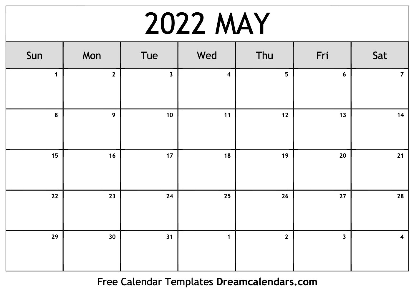 May 2022 Calendar | Free Blank Printable Templates  May Printable Calendar 2022