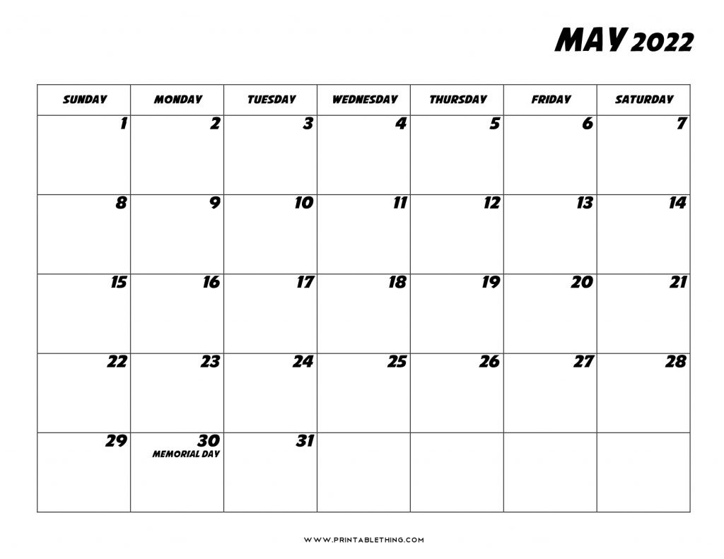 May 2022 Calendar | Printable, Pdf, Us Holidays, 2022  2022 Calendar Printable May