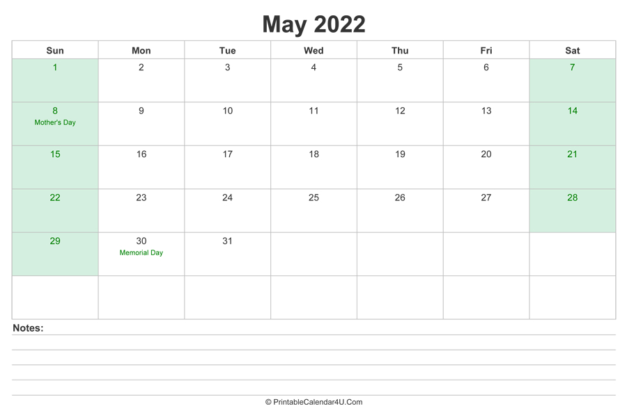 May 2022 Calendar With Us Holidays And Notes (Landscape  Astronomy Picture Of The Day On October 23 2022