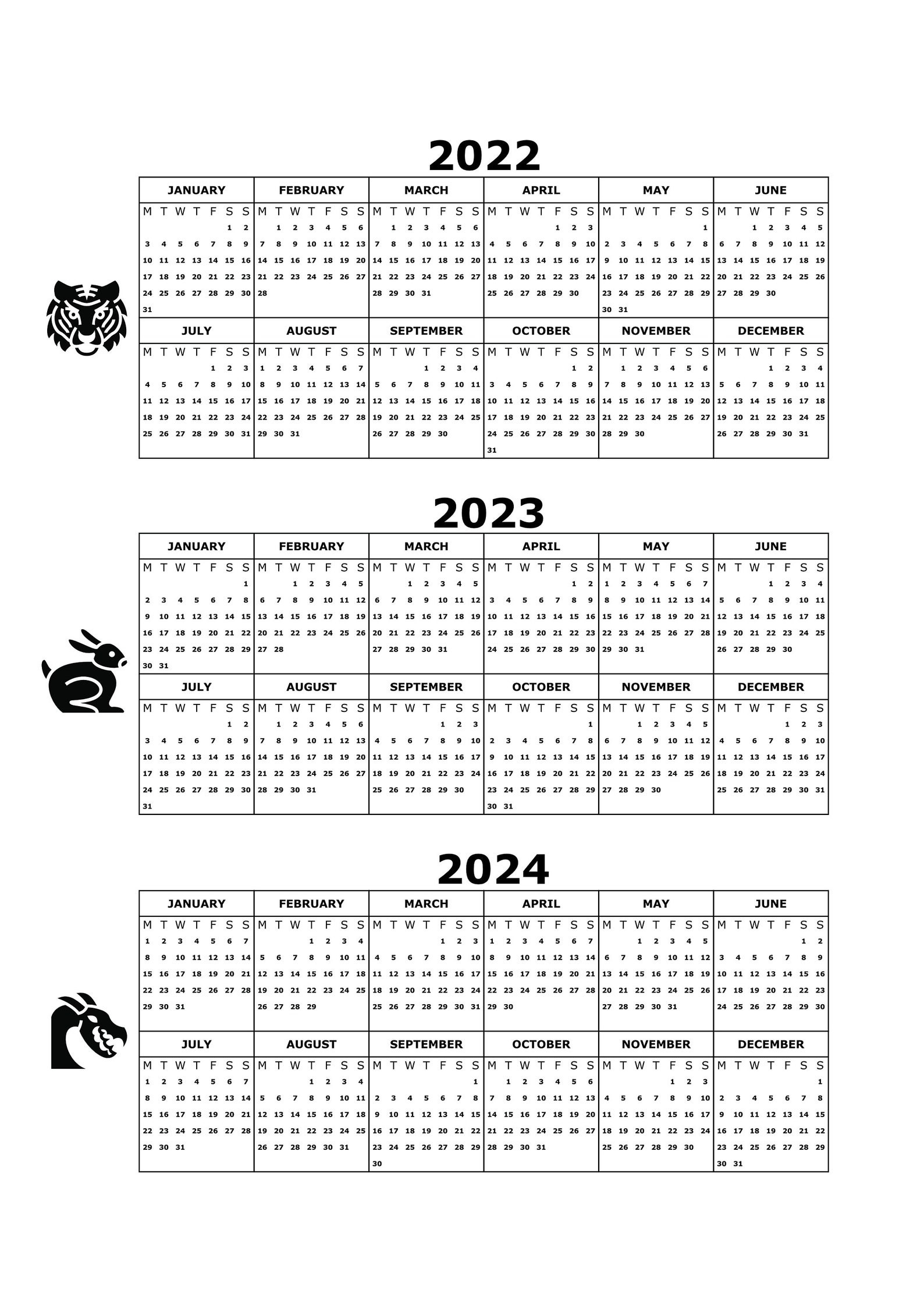 Mini Calendar 2022 Printable A5 Includes 2022 2023 2024 | Etsy  2022 Calendar Printable A5