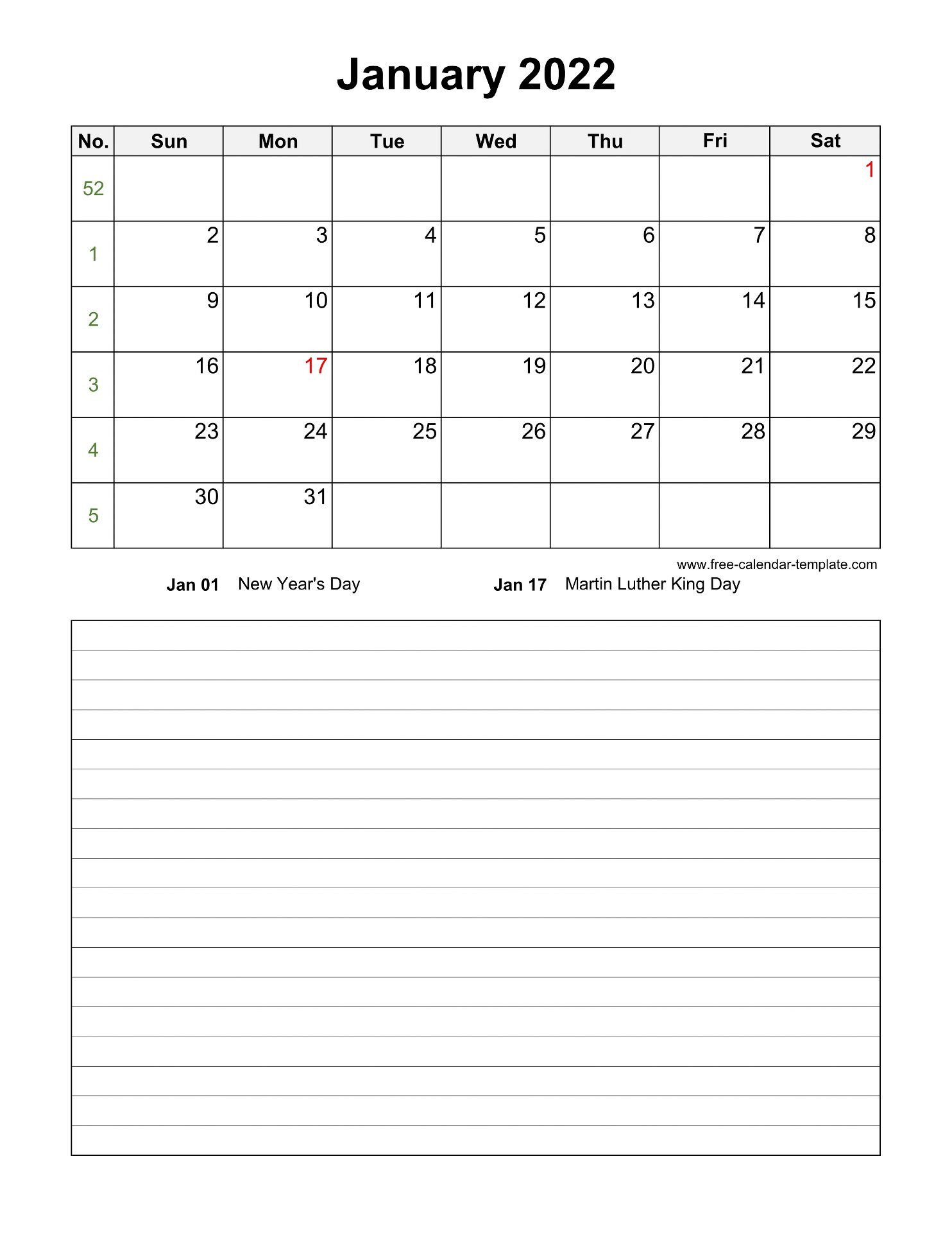 Monthly 2022 Printable Calendar One Page : 2022 Blank  Printable Calendar 2022 Blank
