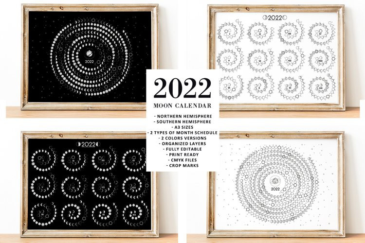 Moon Calendar 2022 Spiral (1561523) | Decorative | Design  2022 Lunar Calendar Northern Hemisphere