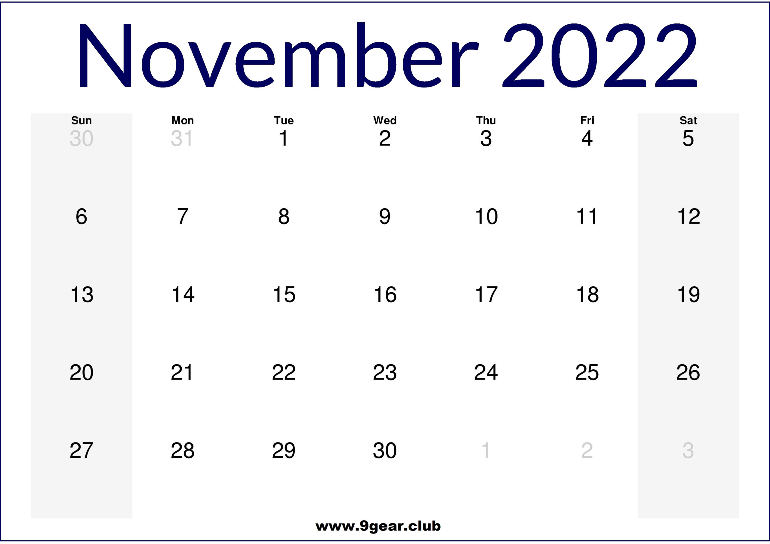November 2022 Us Calendar Printable - Printable Calendars 2022  Calendar Of November 2022